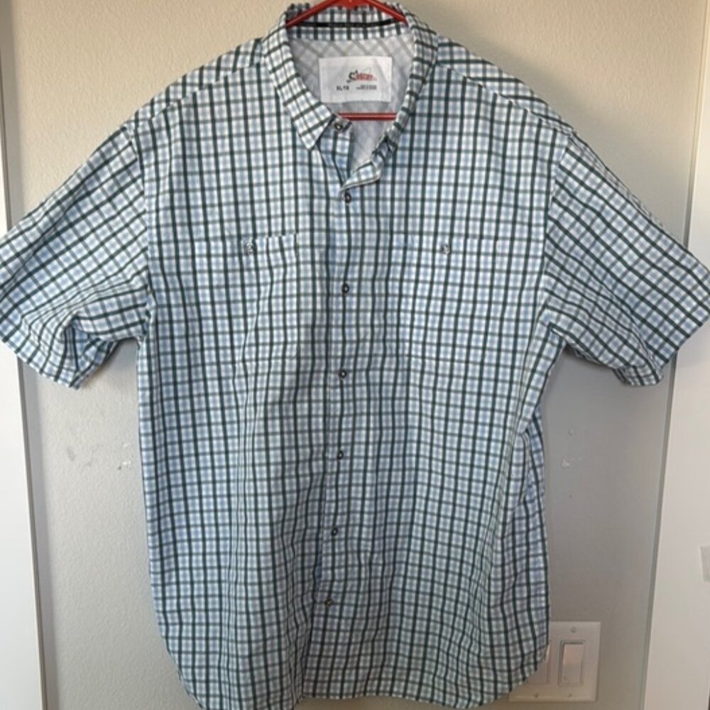 Blue and White Men's Shirt